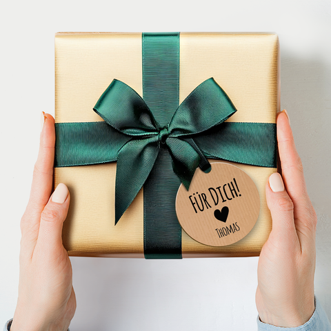 Geschenkanhänger aus Holz - Für dich - Personalisiert mit Namen