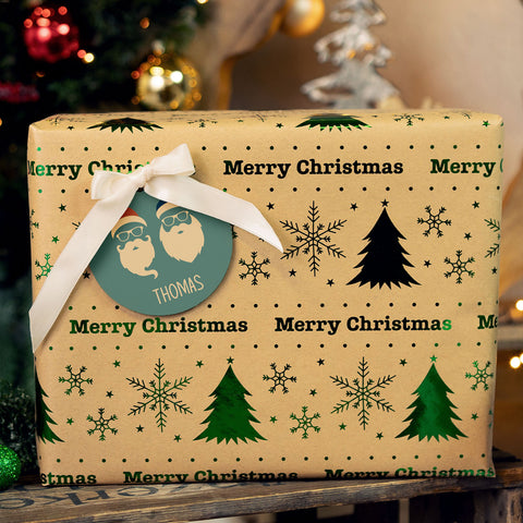 Christbaumschmuck aus Holz - Cool Santa - Weihnachtsanhänger mit Namen