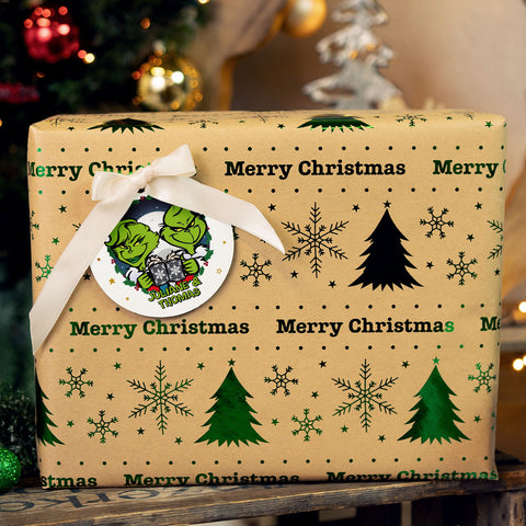 Christbaumschmuck aus Holz - Grinch - Weihnachtsanhänger mit Namen