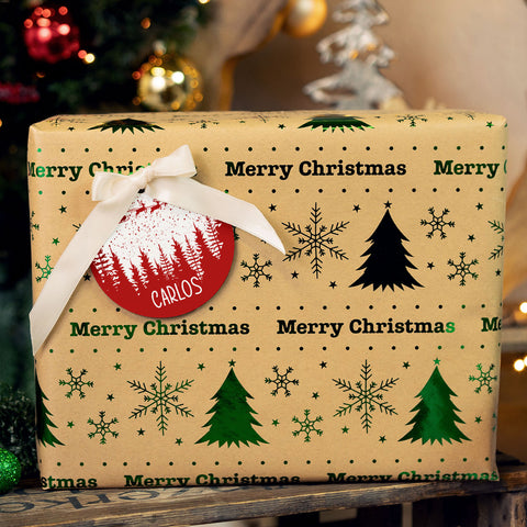 Christbaumschmuck aus Holz - Weihnachtswald - Weihnachtsanhänger mit Namen