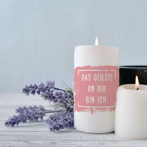 Kleine Kerze mit Spruch "Das Geilste an Dir"