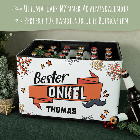 DIY Bierkasten Banderole mit 24 Deckelaufklebern - Bester Onkel