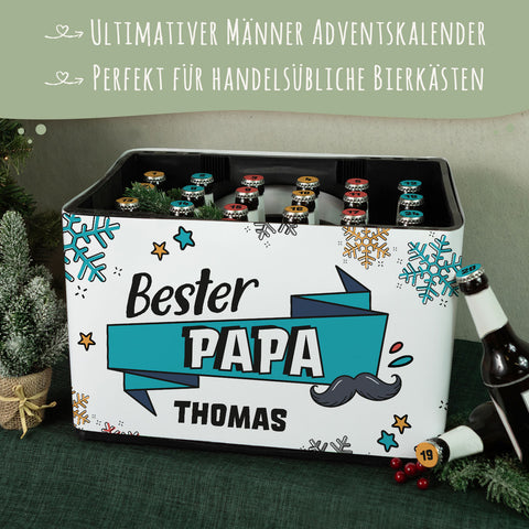 DIY Bierkasten Banderole mit 24 Deckelaufklebern - Bester Papa