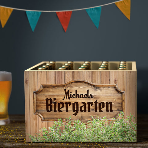 DIY Bierkasten Banderole mit 24 Deckelaufklebern - Biergarten Motiv