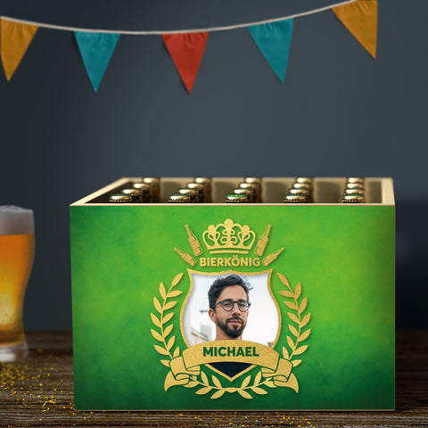 DIY Bierkasten Banderole mit 24 Deckelaufklebern - Bierkönig