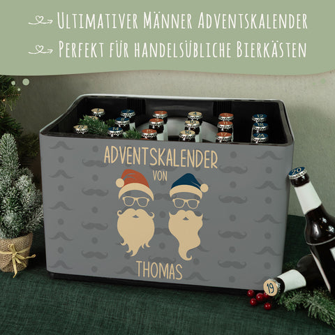 DIY Bierkasten Banderole mit 24 Deckelaufklebern - Cool Santa