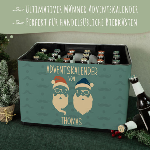 DIY Bierkasten Banderole mit 24 Deckelaufklebern - Cool Santa