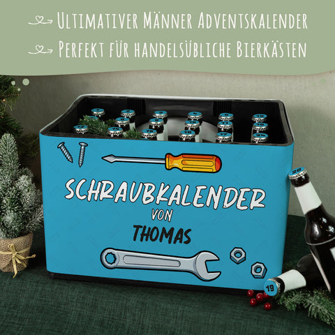 DIY Bierkasten Banderole mit 24 Deckelaufklebern - Schraubkalender