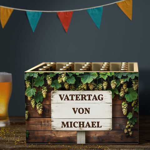 DIY Bierkasten Banderole mit 24 Deckelaufklebern - Vatertag