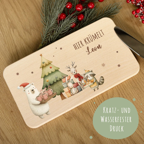 Frühstücksbrettchen zu Weihnachten - Festvorbereitung - personalisiert mit Name