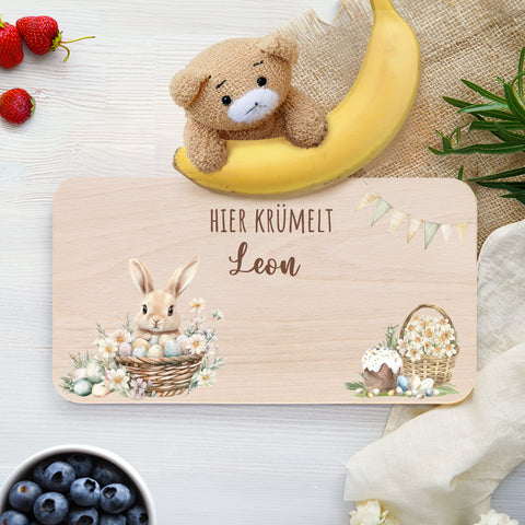 Frühstücksbrettchen mit Druck & Name zu Ostern