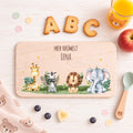 Frühstücksbrettchen mit Druck & Name im "Tiergruppe" Design