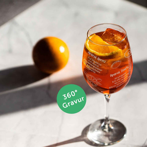 Leonardo Weinglas mit Gravur "Aperol Rezepte" - 360° Gravur