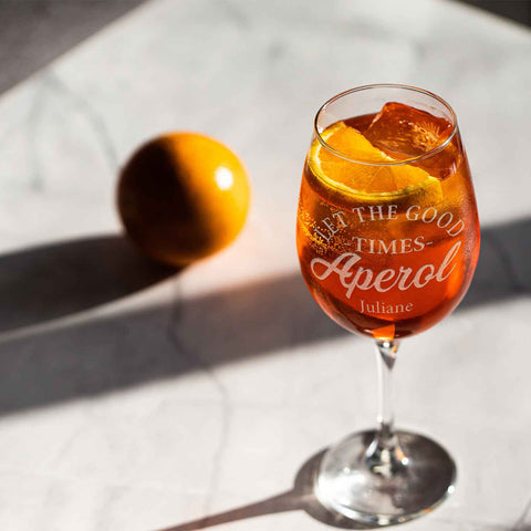 Leonardo Weinglas mit Gravur - "Let the good times Aperol" mit Name