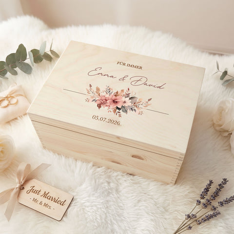 Erinnerungskiste mit UV-Druck im Blumenbouquet Design