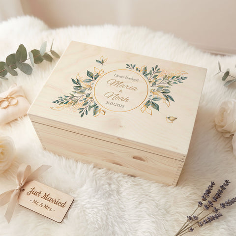 Erinnerungskiste mit UV-Druck im Goldblätter Design