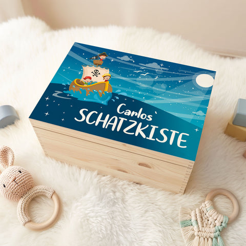 Erinnerungskiste für Kinder mit UV-Druck im Piraten Design