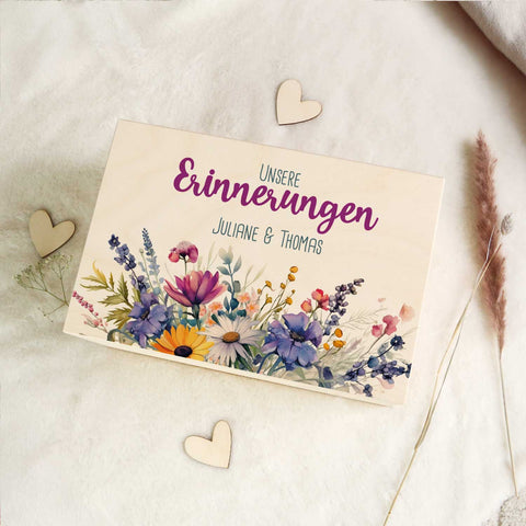 Erinnerungskiste mit UV-Druck im Unsere Erinnerungen Design