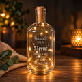 Flaschenlicht mit LED-Lichterkette und Gravur "Freunde sind wie Sterne"