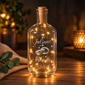Flaschenlicht mit LED-Lichterkette und Gravur "Wedding"