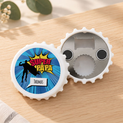 Flaschenöffner mit UV Druck - Superhelden Design - Personalisiert mit Namen