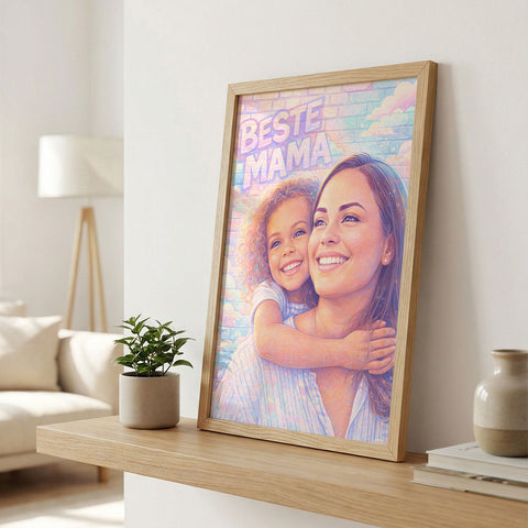 Personalisiertes Poster - Beste Mama Streetart - Personalisiertes Geschenk mit Foto