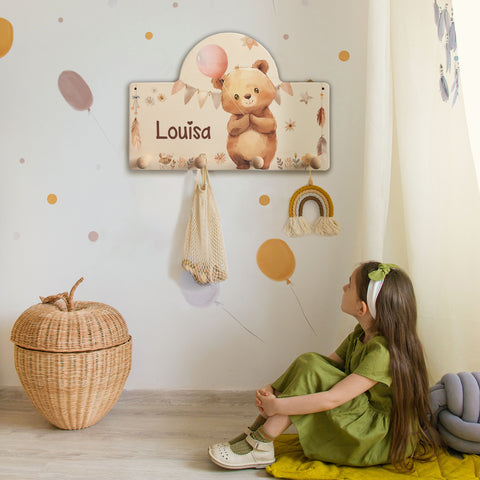 Personalisierte Garderobe fürs Kinderzimmer - Bär