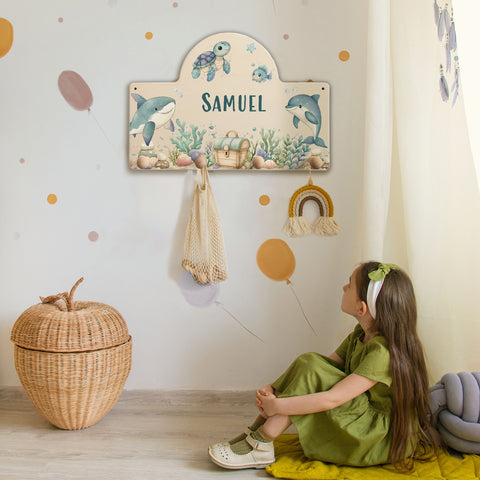 Personalisierte Garderobe fürs Kinderzimmer - See