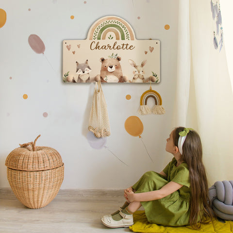 Personalisierte Garderobe fürs Kinderzimmer - Waldtiere