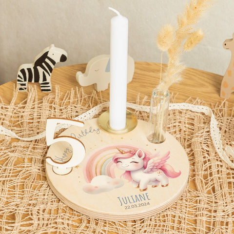 Bedruckter Geburtstagsteller für Kinder - Einhorn