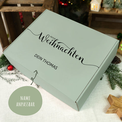 Personalisierte DIY Geschenkbox - Frohe Weihnachten mit Wunschtext