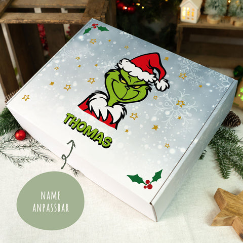 Personalisierte DIY Geschenkbox Grinch mit Namen