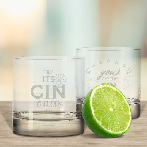 2er Set Montana GIN-Gläser "Its GIN O-Clock" & "You are the GIN to my love"