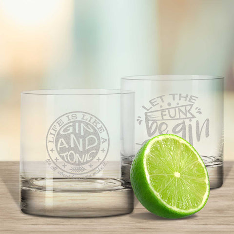 2er Set Montana GIN-Gläser "Life is like a Gin and Tonic & Let the fun beGin"