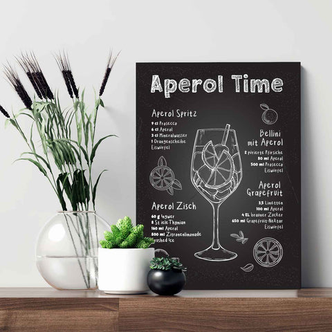 Holzschild mit Aperol Spritz Motiv - Aperol Rezepte - Geschenk für Aperol Liebhaber