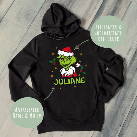 Personalisierter Unisex Hoodie - Grinch