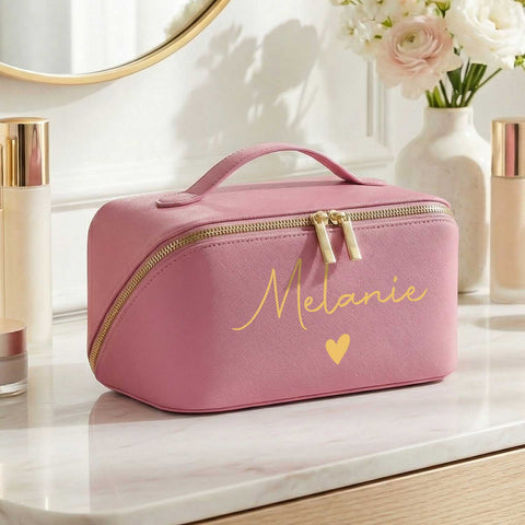 Personalisierte eckige Kosmetiktasche mit Name für Kosmetik & MakeUp