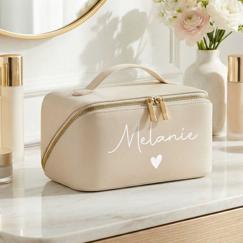 Personalisierte eckige Kosmetiktasche mit Name für Kosmetik & MakeUp