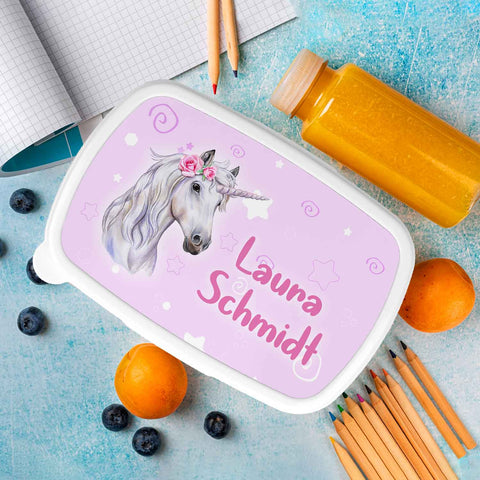 Bedruckte Lunchbox für Kinder - Einhorn
