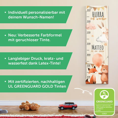 Messlatte mit Namen für Kinder im Party Design