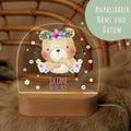 Kinder LED Nachtlicht mit Sockel aus Holz - "Blumenkreis" GRAVURZEILE – Bild 34