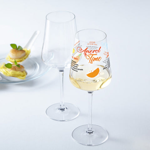 Leonardo Weinglas mit UV Druck "Aperol Rezepte" - 360° Gravur