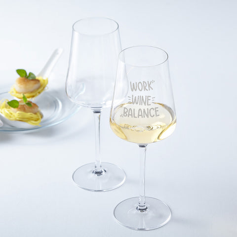 Leonardo Weinglas mit Gravur "Work Wine Balance" Design