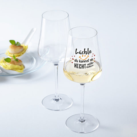 Leonardo Weinglas mit UV-Druck "Lächle du kannst nicht alle töten"