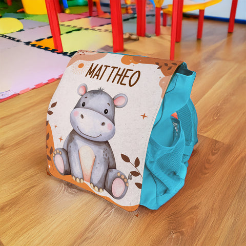 Bedruckter Rucksack für Kinder - Safaritiere mit Name