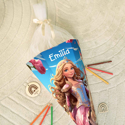 Bedruckte Schultüte mit Namen - Prinzessin