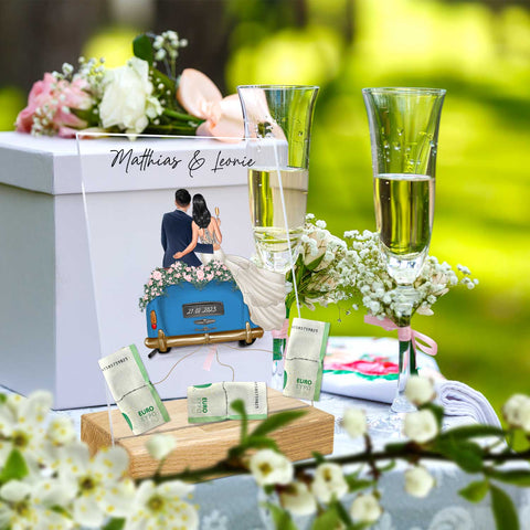 Hochzeitsgeschenk personalisiertes Acrylglas mit Konfiguration - Geldgeschenk zur Hochzeit