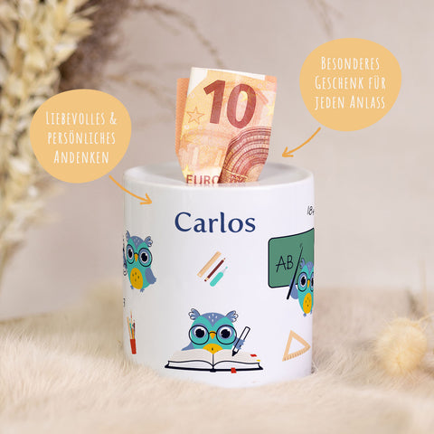 Spardose aus Keramik - Eule