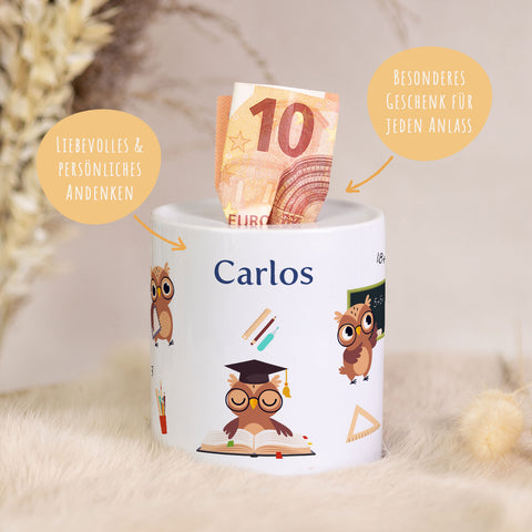 Spardose aus Keramik - Eule