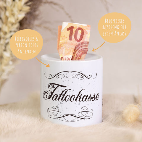 Spardose aus Keramik - Tattookasse